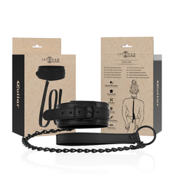 Laisse de la marque Intense modèle Fetish en Cuir végan noir pour le plaisir intime.