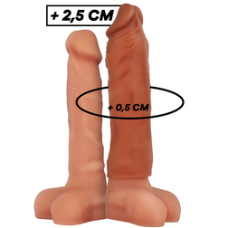 Gaine pénis de la marque Virilxl modèle V5 marron pour le plaisir intime.