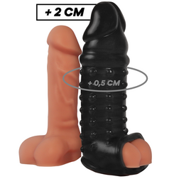Gaine pénis de la marque Virilxl modèle V11 en TPE noir pour le plaisir intime.