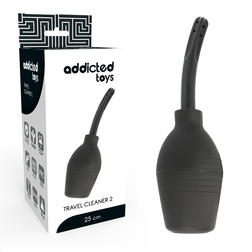Squeeze Clean Black Silicone Anal Douche Bulb — front view