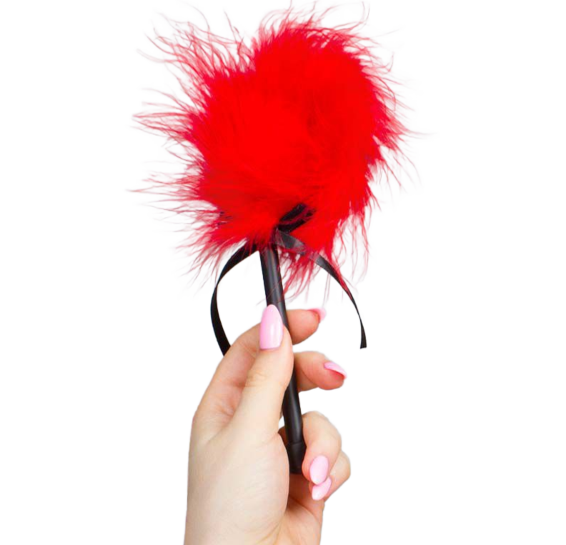 SECRETPLAY DUSTER DE MARABOU ROUGE