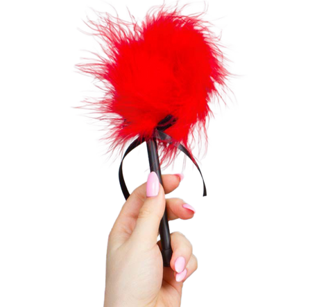 SECRETPLAY DUSTER DE MARABOU ROUGE