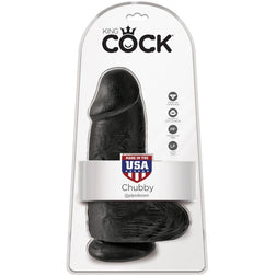 Gode réaliste Chubby 18 cm noir - vue produit de profil
