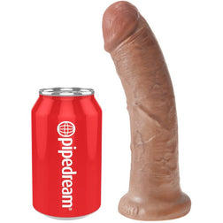 Realistic King Cock dildo in caramel PVC, 21.0 cm, for intimate pleasure.