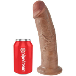 Realistic XL veined dildo, 24 cm caramel, in caramel PVC, 25.5 cm, for intimate pleasure.
