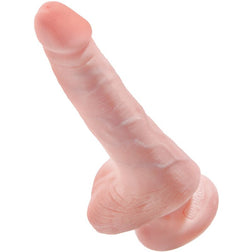 Gode réaliste Fin testicules 13,5 cm chair - emballage produit