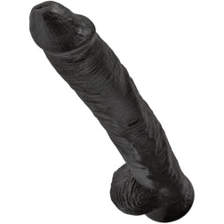 Black King Cock realistic dildo with suction cup, 35.6 cm long.