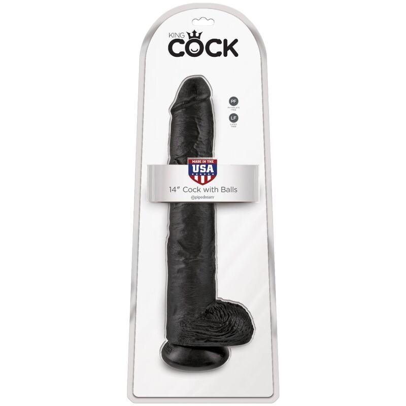 KING COCK PENIS REALISTE AVEC BOULES 305 CM NOIR