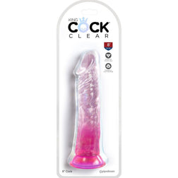 Gode réaliste Clear 19,7 cm rose ventouse - vue produit de profil
