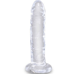 Gode réaliste modèle Clear en TPE transparent 17.8 cm pour le plaisir intime