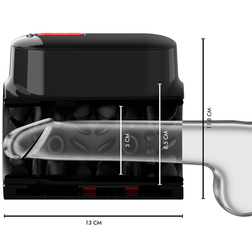 Schéma technique des dimensions du masturbateur automatique avec tunnel