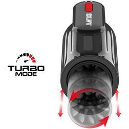Vue rapprochée du masturbateur automatique en mode turbo