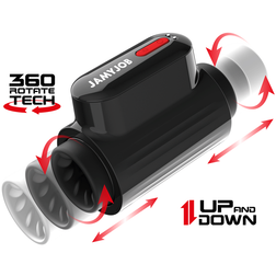 Masturbateur automatique noir avec fonction rotation 360 et va-et-vient