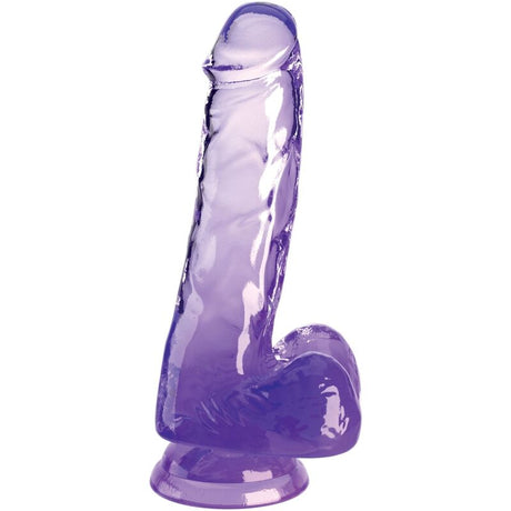 KING COCK CLEAR PENIS REALISTE AVEC BOULES 135 CM VIOLET