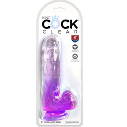 Gode réaliste Clear 13,5 cm violet ventouse - vue produit de profil