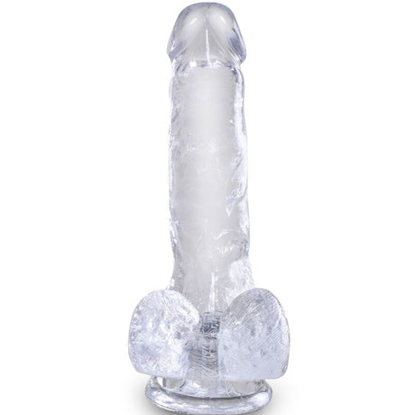 KING COCK CLEAR PENIS REALISTE AVEC BOULES 135 CM TRANSPARENT