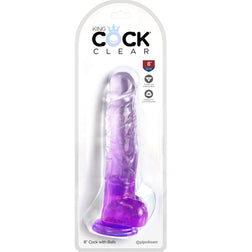 Gode réaliste Clear 16,5 cm violet ventouse - vue produit de profil