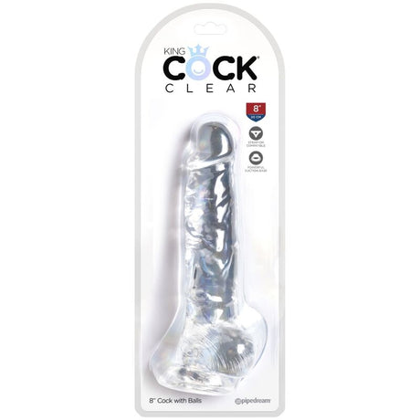 KING COCK CLEAR PENIS REALISTE AVEC BOULES 165 CM TRANSPARENT