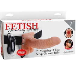Harnais avec gode creux vibrant 18,9 cm — commande filaire