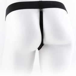Harnais avec gode creux vibrant 18,9 cm — commande filaire