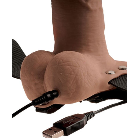 FETISH FANTASY SERIES HARNAIS REGLABLE PENIS REALISTE AVEC TESTICULES RECHARGEABLES ET VIBRATEUR 15 CM