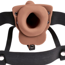 Harnais réglable avec gode creux vibrant 17,8 cm — 15 cm insérables