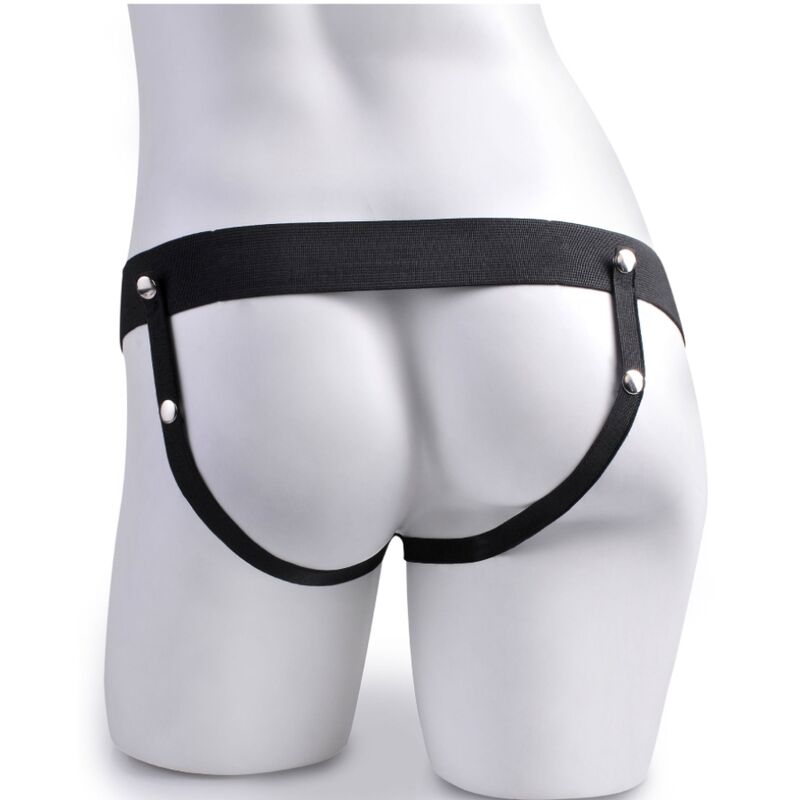FETISH FANTASY SERIES HARNAIS REGLABLE TELECOMMANDE PENIS REALISTE AVEC TESTICULES RECHARGEABLES ET VIBRATEUR 15 CM