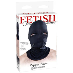 Cagoule zippée yeux et bouche en spandex noir — vue 2