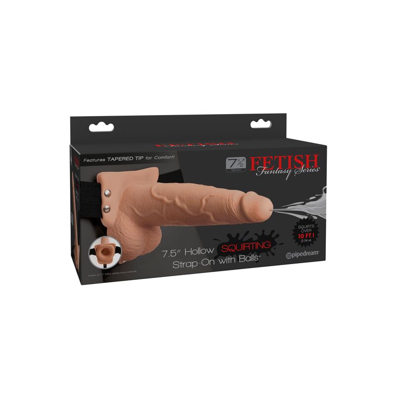 FETISH FANTASY SERIES HARNAIS REGLABLE PENIS REALISTE AVEC BALLES EJACULANTES 19 CM