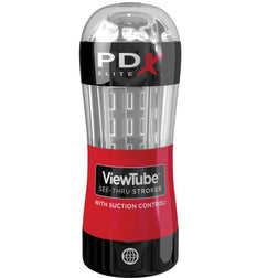 Masturbateur transparent texturé à succion réglable 16,5 cm — ViewTube See-Thru · Pdx Elite · Strokers