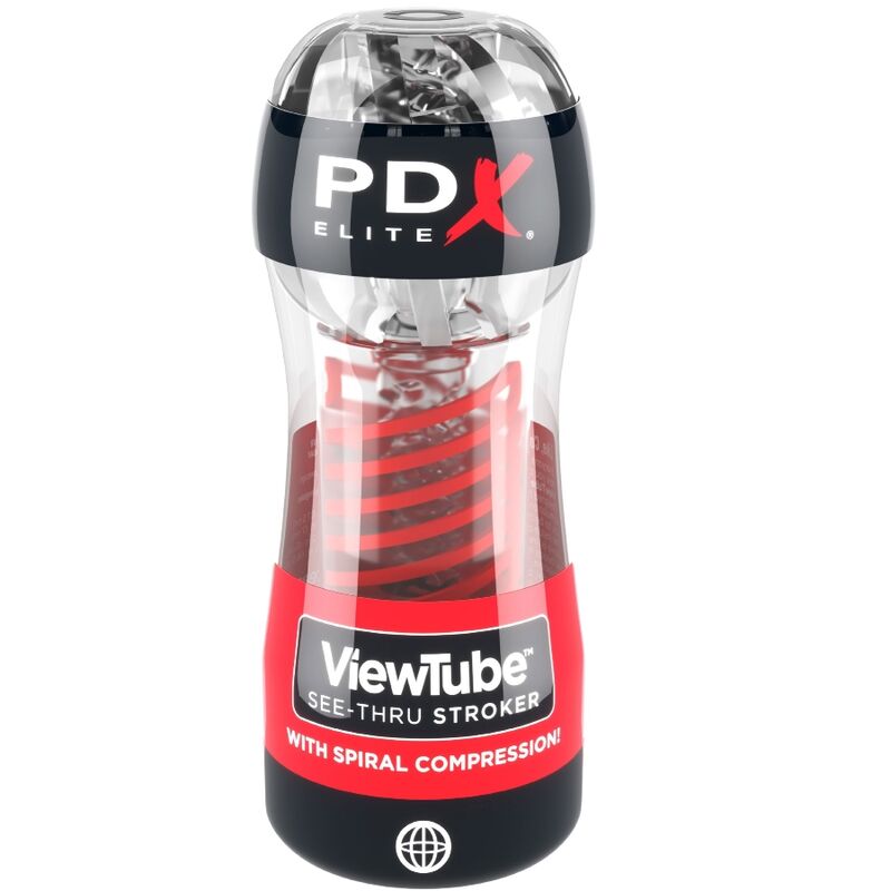 Masturbateur transparent texture spirale — vue de profil