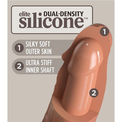 Realistic dual density silicone dildo 18 cm caramel