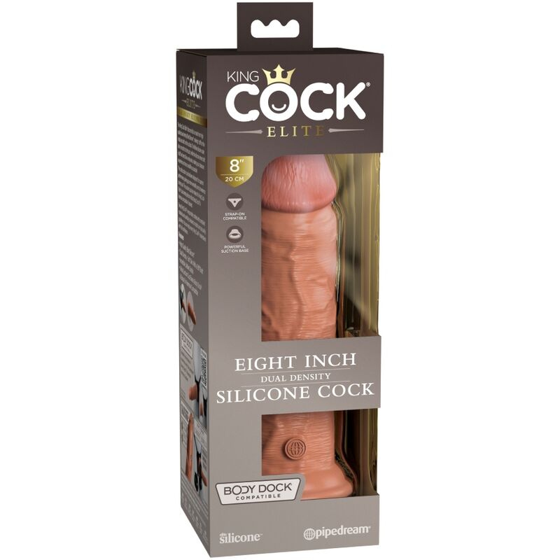 Gode réaliste silicone dual density 20 cm caramel — emballage