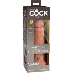 Realistic silicone dual-density dildo, 20 cm, caramel