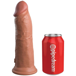 Realistic silicone dual-density dildo, 20 cm, caramel — image 1