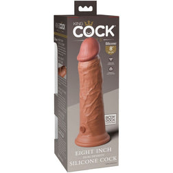 Realistic silicone dual-density dildo, 20 cm, caramel