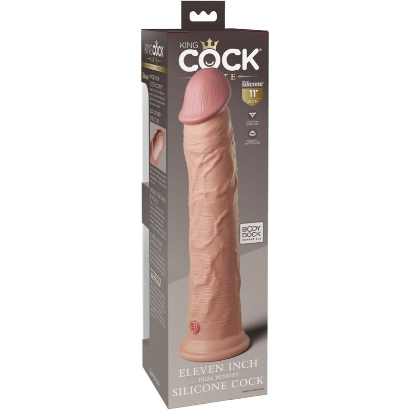 Gode réaliste silicone dual density 28 cm — vue de profil