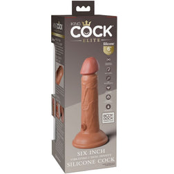 KING COCK ELITE REALISTIC VIBRATING SILICONE DILDO 15.2 CM CARAMEL