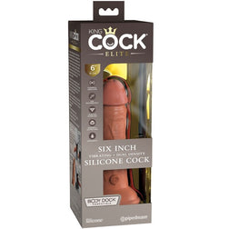 KING COCK ELITE REALISTIC VIBRATING SILICONE DILDO 15.2 CM CARAMEL