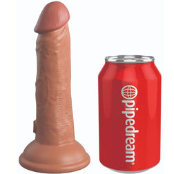 Caramel King Cock Elite dual-density silicone vibrating dildo, 17.8 cm overall length.