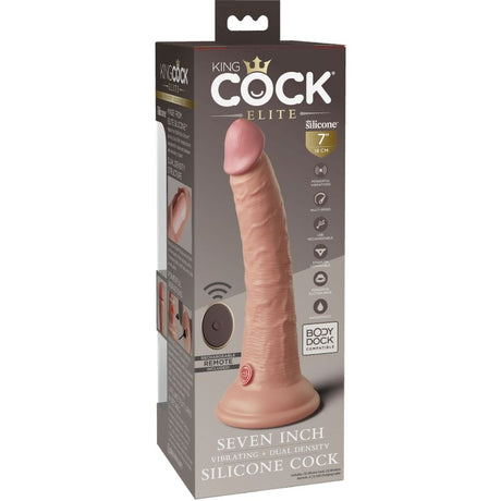 Gode vibrant silicone dual density 18 cm + télécommande — vue de profil