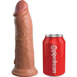Dual-density silicone vibrator 20 cm caramel — Elite — image 1