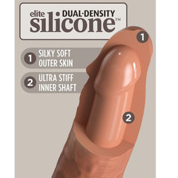 Dual-density silicone vibrator 20 cm caramel — Elite