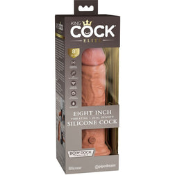 Dual-density silicone vibrator 20 cm caramel — Elite