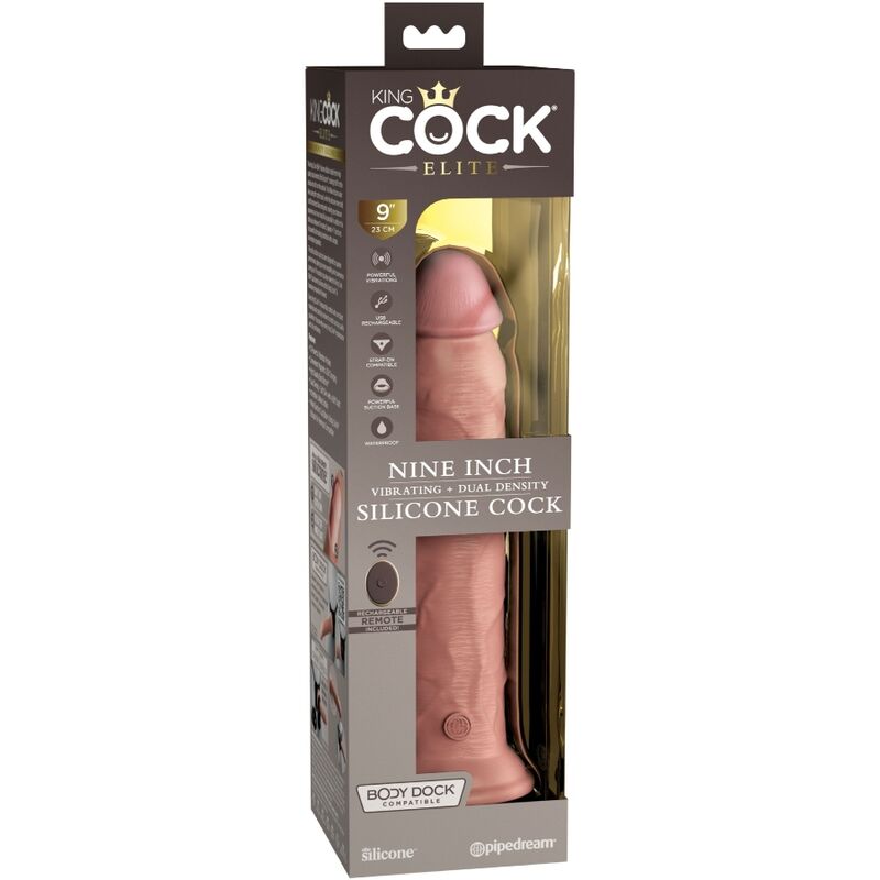 Gode vibrant silicone dual density 23 cm + télécommande — autre angle