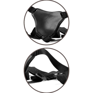 Kit gode ceinture silicone dual density 17,8 cm caramel — présentation