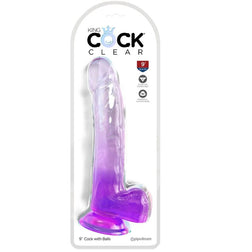 KING COCK CLEAR GODE AVEC TESTICULES 203 CM VIOLET