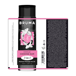 Huile de massage chauffante 3-en-1 bubble gum 100 ml