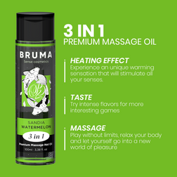 Huile de massage chauffante comestible pastèque 100 ml — BRUMA