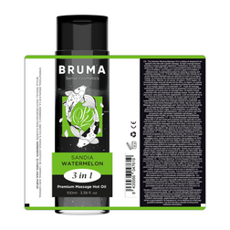 Huile de massage chauffante comestible pastèque 100 ml — BRUMA